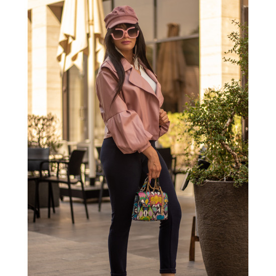 سترة جلدية بكم نفخة - 250